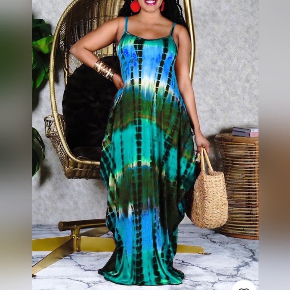 Tie dye maxi dress